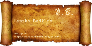 Meszko Beáta névjegykártya
