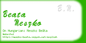 beata meszko business card